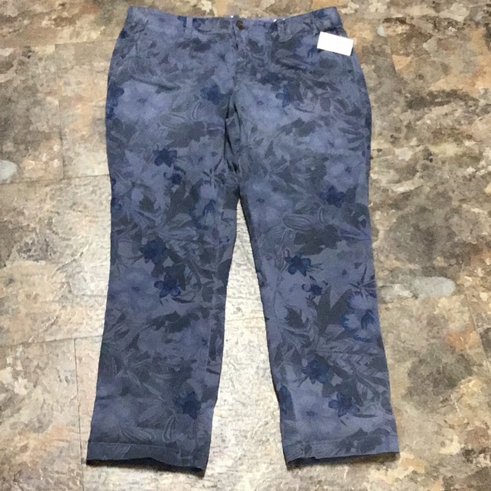 GAP Blue Floral Cropped Pants